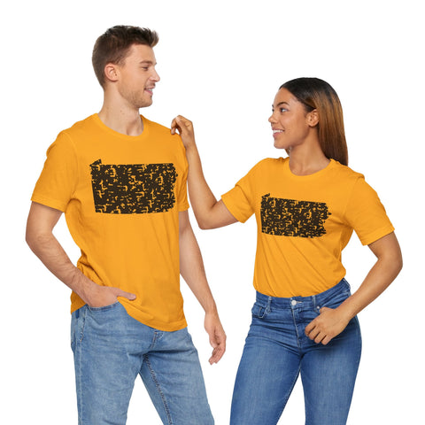 Pennsylvania Outline Short Sleeve T-Shirt T-Shirt - YinzerShop