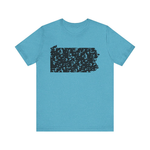 Pennsylvania Outline Short Sleeve T-Shirt T-Shirt - YinzerShop