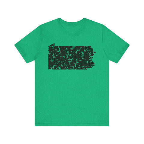 Pennsylvania Outline Short Sleeve T-Shirt T-Shirt - YinzerShop