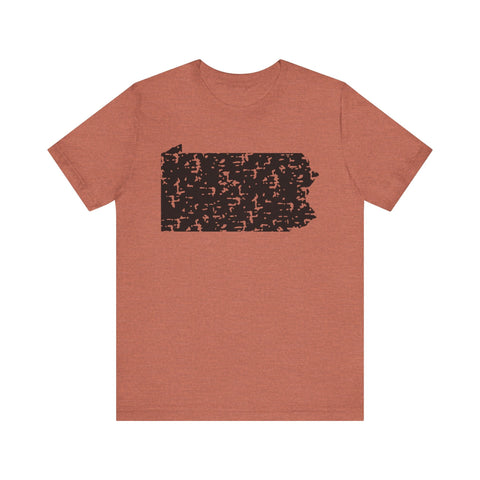 Pennsylvania Outline Short Sleeve T-Shirt T-Shirt - YinzerShop
