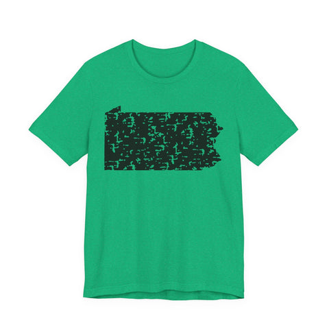 Pennsylvania Outline Short Sleeve T-Shirt T-Shirt - YinzerShop