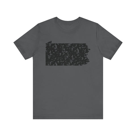 Pennsylvania Outline Short Sleeve T-Shirt T-Shirt - YinzerShop