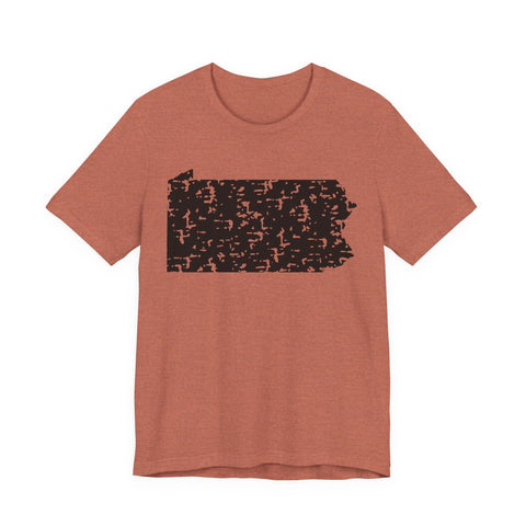 Pennsylvania Outline Short Sleeve T-Shirt T-Shirt - YinzerShop