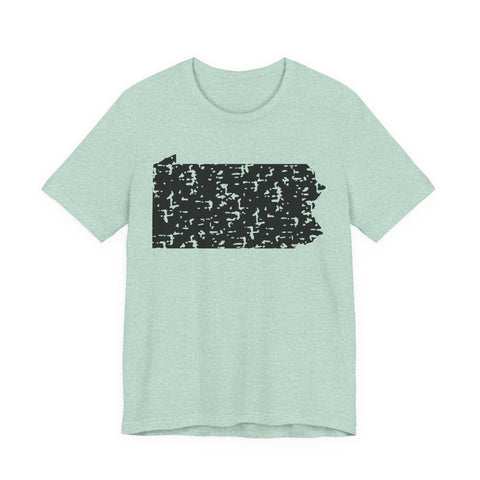 Pennsylvania Outline Short Sleeve T-Shirt T-Shirt - YinzerShop