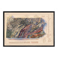 Pennsylvania Shaded Relief Map – Vintage 1931 State Map Print With 3D Elevation Vintage Relief - YinzerShop
