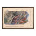 Pennsylvania Shaded Relief Map – Vintage 1931 State Map Print With 3D Elevation Vintage Relief - YinzerShop