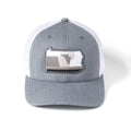 Pennsylvania Snapback Hat – Modern Trucker Fit With Embroidered Patch | Stylish Grey Meshback Snapback Hat - YinzerShop