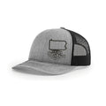 Pennsylvania Snapback Trucker | WearYourRoots Snapback Hat WYR Heather with Black Mesh  