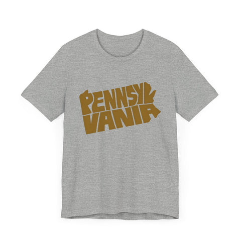 Pennsylvania State Map Typography Wordart Graphic - Short Sleeve Tee T-Shirt - YinzerShop