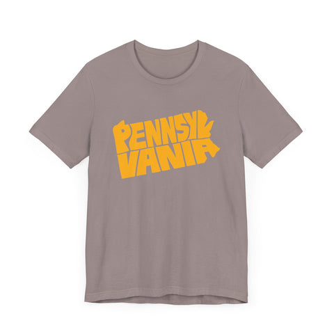 Pennsylvania State Map Typography Wordart Graphic - Short Sleeve Tee T-Shirt - YinzerShop