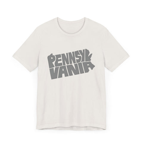 Pennsylvania State Map Typography Wordart Graphic - Short Sleeve Tee T-Shirt - YinzerShop