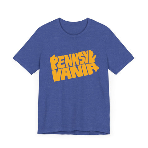 Pennsylvania State Map Typography Wordart Graphic - Short Sleeve Tee T-Shirt - YinzerShop