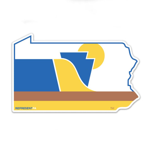 Pennsylvania State Sticker - RepresentPA Durable Vinyl Car Decal | Weather Resistant Outdoor Sticker Sticker - YinzerShop