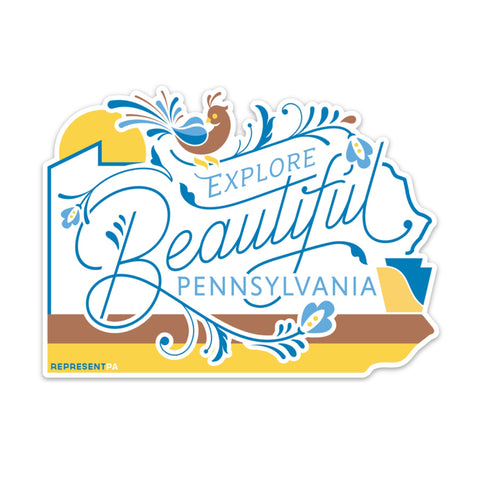 Pennsylvania Sticker – RepresentPA Durable Vinyl 4x3 Inch Weather Resistant Decal Sticker - YinzerShop