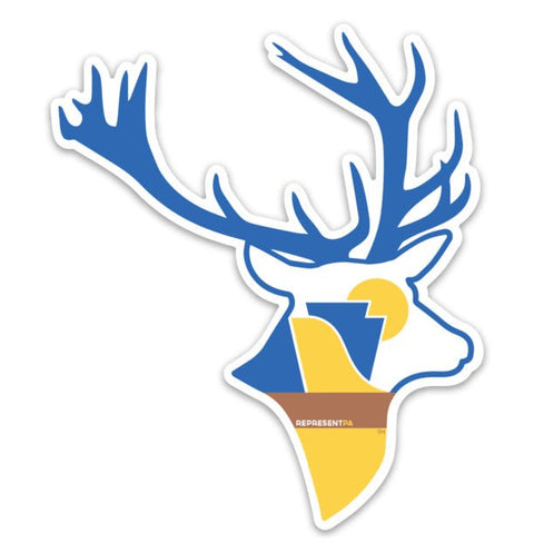 Pennsylvania Sticker - RepresentPA Elk Shaped Durable Vinyl State Decal Sticker - YinzerShop