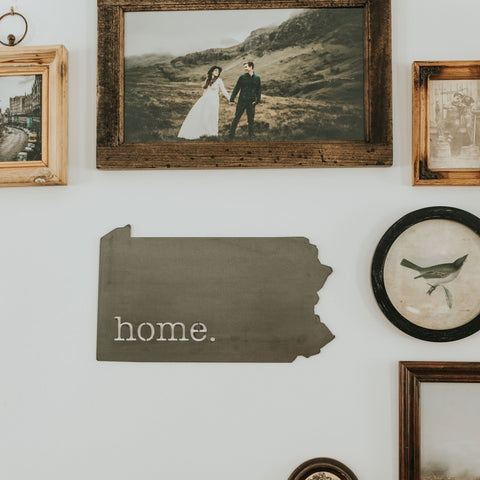 Pennsylvania Wall Decor - Rustic Steel Wall Art 18x10 | Metal Hanging Sign Wall Decor - YinzerShop