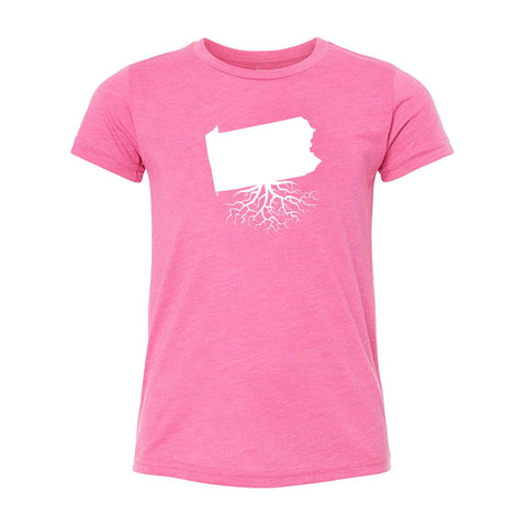 Pennsylvania Youth Crewneck Tee | WearYourRoots Kids T-Shirt - YinzerShop