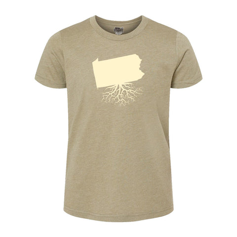 Pennsylvania Youth Crewneck Tee | WearYourRoots Kids T-Shirt - YinzerShop