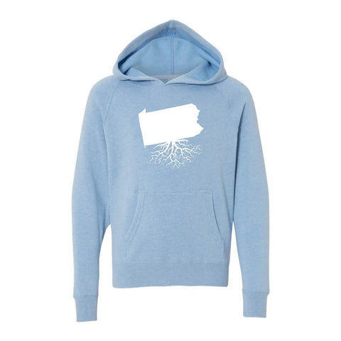 Pennsylvania Youth Lightweight Hoodie | WearYourRoots Youth Pullover Hoodie - YinzerShop