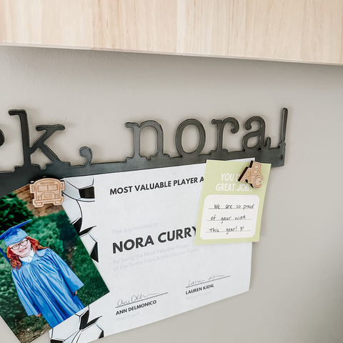 Magnetic Display Bar - Custom Name Steel Sign | Certificate Display Holder & Project Magnet