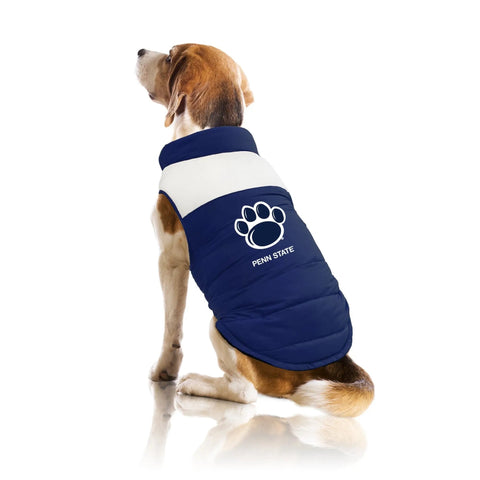 Pet Parka Puff Vest – Penn State University Quilted Dog Winter Vest With Reflective Stripe Pet Parka Vest - YinzerShop