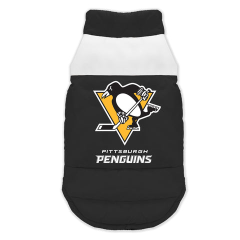 Pet Puffer Vest – Pittsburgh Penguins Quilted Dog Winter Vest With Reflective Stripe Pet Parka Vest - YinzerShop