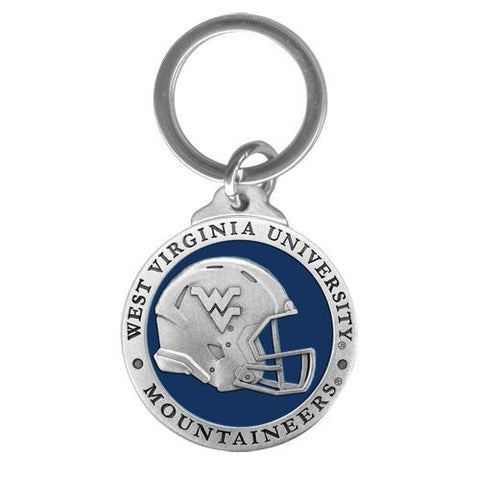 Pewter Helmet Keychain – West Virginia University Solid Pewter Keychain With Detailed Design Key Chain - YinzerShop