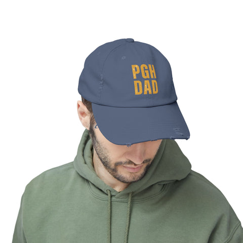PGH Dad Distressed Hat — Pittsburgh Dad Vintage Baseball Cap Hats - YinzerShop