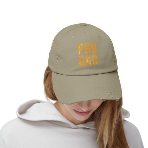 PGH Dad Distressed Hat — Pittsburgh Dad Vintage Baseball Cap Hats - YinzerShop