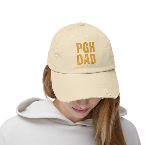 PGH Dad Distressed Hat — Pittsburgh Dad Vintage Baseball Cap Hats - YinzerShop