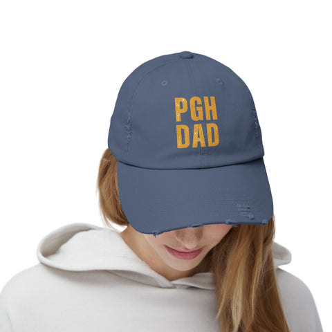 PGH Dad Distressed Hat — Pittsburgh Dad Vintage Baseball Cap Hats - YinzerShop