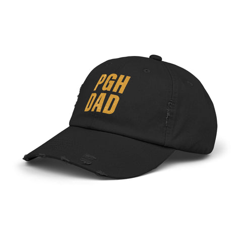 PGH Dad Distressed Hat — Pittsburgh Dad Vintage Baseball Cap Hats - YinzerShop
