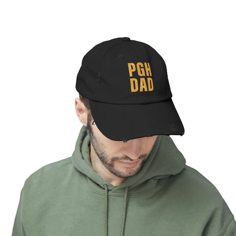 PGH Dad Distressed Hat — Pittsburgh Dad Vintage Baseball Cap Hats - YinzerShop