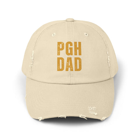PGH Dad Distressed Hat — Pittsburgh Dad Vintage Baseball Cap Hats - YinzerShop