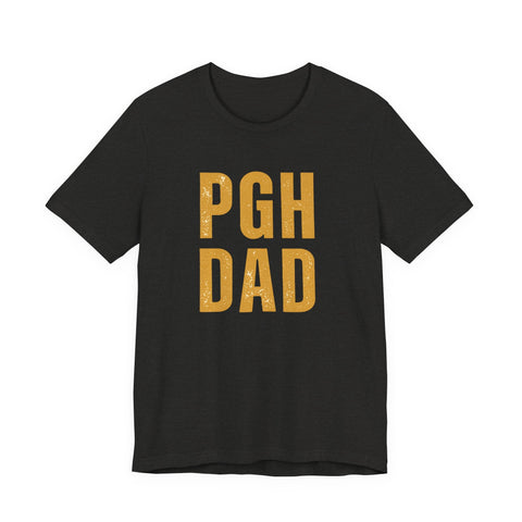 PGH Dad T-Shirt — Pittsburgh Dad Vintage Gold Block Tee T-Shirt - YinzerShop