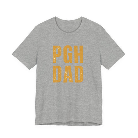 PGH Dad T-Shirt — Pittsburgh Dad Vintage Gold Block Tee T-Shirt - YinzerShop