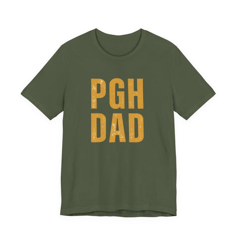 PGH Dad T-Shirt — Pittsburgh Dad Vintage Gold Block Tee T-Shirt - YinzerShop
