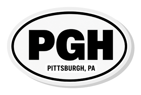 PGH Pittsburgh Euro Oval Vinyl Sticker Sticker - YinzerShop