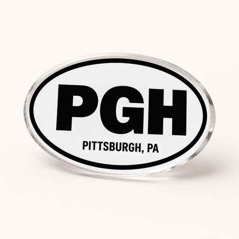 PGH Pittsburgh PA Acrylic Lapel Pin Pins - YinzerShop
