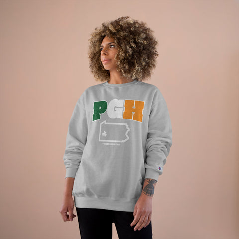 PGH Series Irish Flag - St. Patty's Day - Champion Crewneck Sweatshirt Sweatshirt - YinzerShop