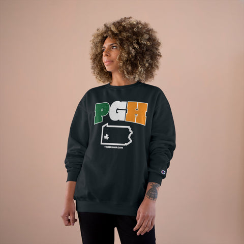 PGH Series Irish Flag - St. Patty's Day - Champion Crewneck Sweatshirt Sweatshirt - YinzerShop