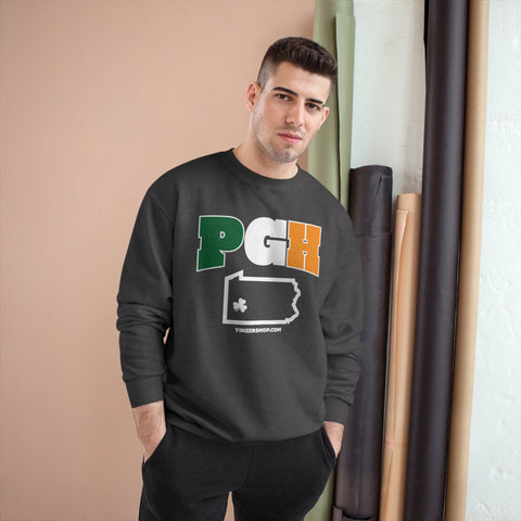 PGH Series Irish Flag - St. Patty's Day - Champion Crewneck Sweatshirt Sweatshirt - YinzerShop