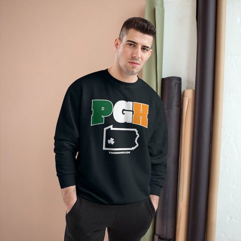 PGH Series Irish Flag - St. Patty's Day - Champion Crewneck Sweatshirt Sweatshirt - YinzerShop