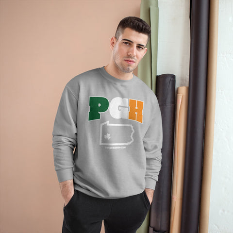 PGH Series Irish Flag - St. Patty's Day - Champion Crewneck Sweatshirt Sweatshirt - YinzerShop