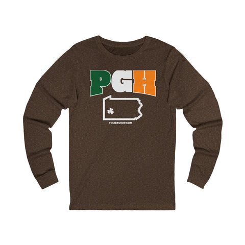 PGH Series Irish Flag - St. Patty's Day - Long Sleeve Tee Long Sleeve Shirt - YinzerShop