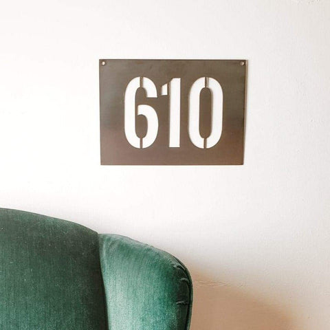 Philadelphia Area Code Wall Decor – Steel 610 Area Code Sign | Urban Style Wall Art Wall Decor - YinzerShop