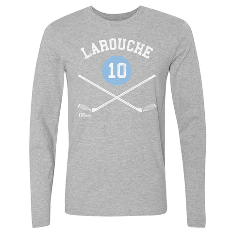 Pierre Larouche T-Shirt - Pittsburgh Hockey Shirt | Cotton Crewneck Long Sleeve Tee Men's Long Sleeve T-Shirt - YinzerShop