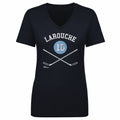 Pierre Larouche T-Shirt - Pittsburgh Hockey Tee | Cotton V-Neck Short Sleeve Women's V-Neck T-Shirt - YinzerShop