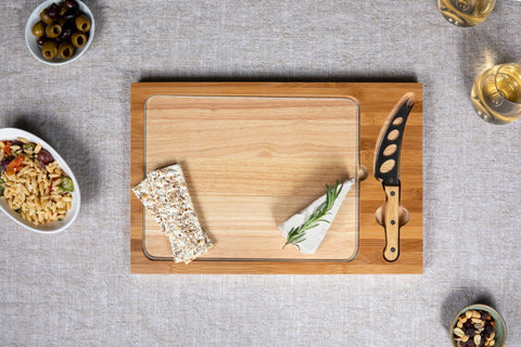 Ohio State Buckeyes Football Field - Icon Glass Top Cutting Board & Knife Set  Picnic Time Family of Brands   