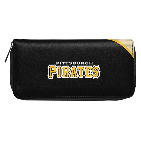 Pirates Zip Wallet - Official Pirates Merchandise Compact Travel Wallet With Card Slots Wristlet - YinzerShop